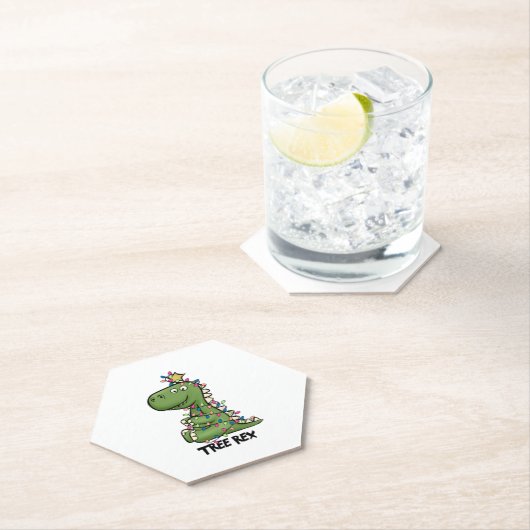 Dessous-de-verre En Papier Arbre Rex Dinosaur Dinosaure Dons de Noël (En situation)