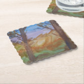 Dessous-de-verre En Papier Arbres au coucher du soleil (Incliné)