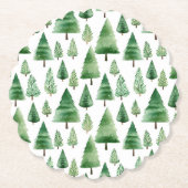 Dessous-de-verre En Papier Arbres de Noël verts (Devant)