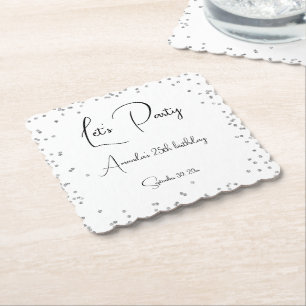Dessous-de-verre En Papier Argent Étincelles Entièrement Personnalisable Part