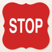 Dessous-de-verre En Papier Arrêter le signe (Devant)