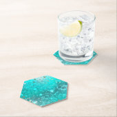 Dessous-de-verre En Papier Arrière - plan à huile Turquoise de la menthe (En situation)