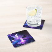 Dessous-de-verre En Papier Arrière - plan avec papillons de nuit (En situation)