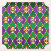 Dessous-de-verre En Papier Arrière - plan de bijoux Mardi Gras (Devant)