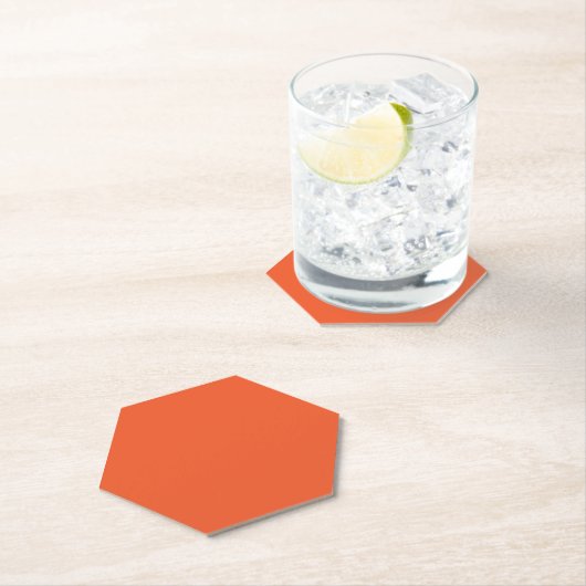 Dessous-de-verre En Papier Arrière-plan orange uni brillant  (En situation)