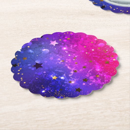 Dessous-de-verre En Papier Arrière - plan rose brillant (Incliné)