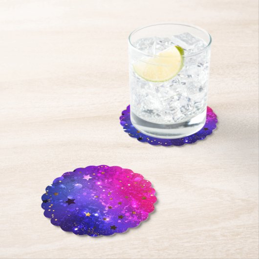 Dessous-de-verre En Papier Arrière - plan rose brillant (En situation)