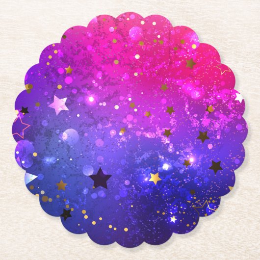 Dessous-de-verre En Papier Arrière - plan rose brillant (Devant)