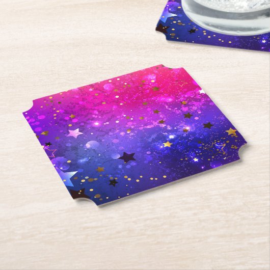 Dessous-de-verre En Papier Arrière - plan rose brillant (Incliné)