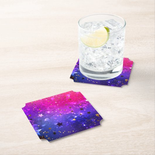 Dessous-de-verre En Papier Arrière - plan rose brillant (En situation)