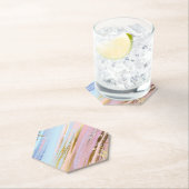 Dessous-de-verre En Papier Arrière - plan rose texturé (En situation)