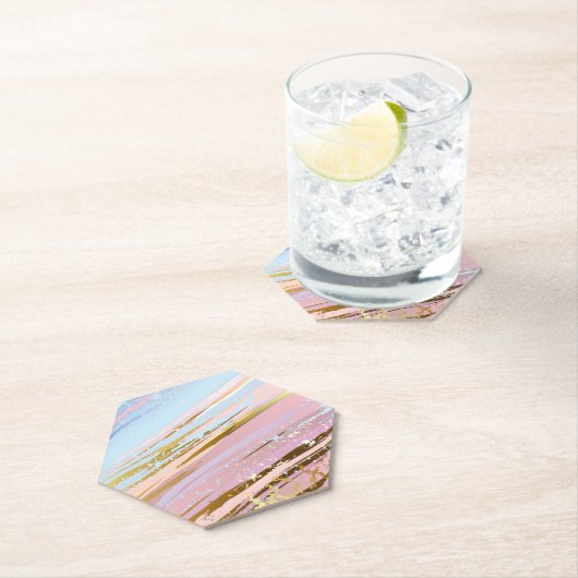 Dessous-de-verre En Papier Arrière - plan rose texturé (En situation)