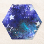 Dessous-de-verre En Papier Arrière - plan spatial avec étoiles (Devant)