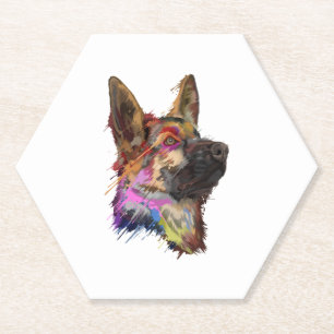 Dessous-de-verre En Papier Art berger allemand