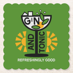 Dessous-de-verre En Papier Art du Gin Tonic Vintage
