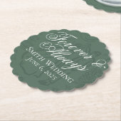 Dessous-de-verre En Papier Art Mariage Dessin à main verte classique (Incliné)