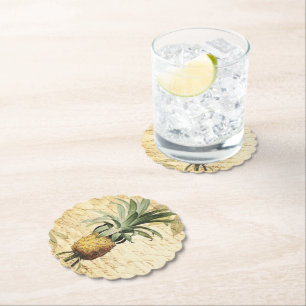 Dessous-de-verre En Papier Art Tropical Rustique Ananas