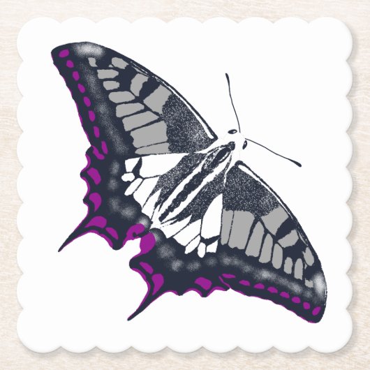 Dessous-de-verre En Papier Asexual Flag Swallowtail (Devant)