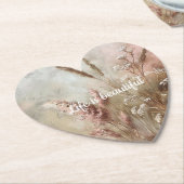 Dessous-de-verre En Papier Assez Chic Beige Blush Bohème Floral (Incliné)