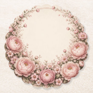 Dessous-de-verre En Papier Assiette en papier Floral One Little Friend pour l