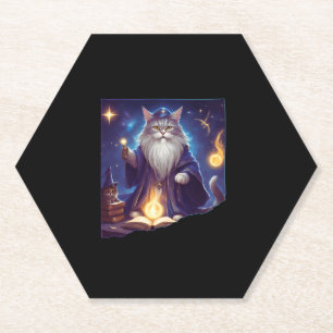 Dessous-de-verre En Papier Assistant Cat magique Cute Assistant Purrfect Assi
