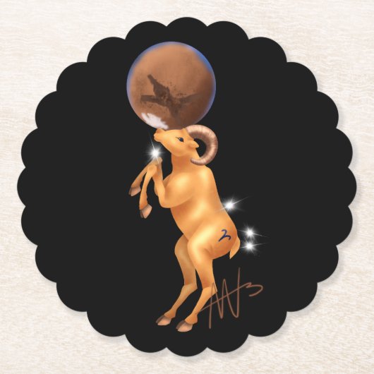 Dessous-de-verre En Papier Astro Aries Mars Zodiac (Devant)