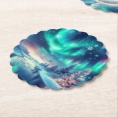 Dessous-de-verre En Papier aurora borealis/Noël/hiver (Incliné)