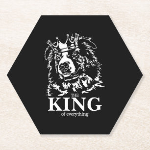 Dessous-de-verre En Papier Australian Shepherd King of Everything chien papa
