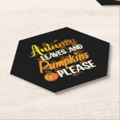Dessous-de-verre En Papier Autumn leaves and pumkins please funny halloween (Incliné)