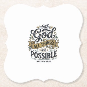 Dessous-de-verre En Papier Avec Dieu Toutes Choses Sont Possibles Vintage Chr