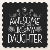 Dessous-de-verre En Papier Awesome Comme Ma Fille Fleur sauvage Présente Mama (Devant)