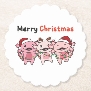 Dessous-de-verre En Papier Axolotl Christmas Cute Axolotls