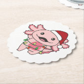 Dessous-de-verre En Papier Axolotl Christmas Winter Animals Axolotls (Incliné)