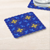 Dessous-de-verre En Papier Azulejo Bleu et Jaune (Incliné)