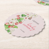 Dessous-de-verre En Papier Baby shower aux fraises (Incliné)