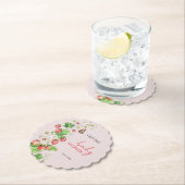 Dessous-de-verre En Papier Baby shower aux fraises (En situation)