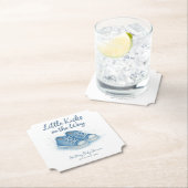 Dessous-de-verre En Papier Baby shower Basket Blue Baby (En situation)