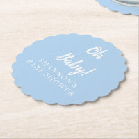 Baby shower bleu clair simple Oh Baby pour garçons