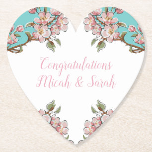 Dessous-de-verre En Papier Baby shower Cherry Blossom