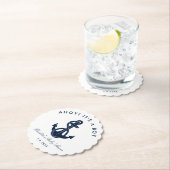 Dessous-de-verre En Papier Baby shower d'Ancre bleu marine (En situation)