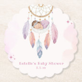 Dessous-de-verre En Papier Baby shower de dragage pastel (Devant)