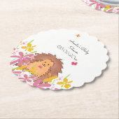 Dessous-de-verre En Papier Baby shower de hérisson personnalisé (Incliné)