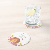 Dessous-de-verre En Papier Baby shower de hérisson personnalisé (En situation)