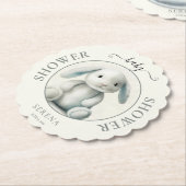 Dessous-de-verre En Papier Baby shower de lapin farci de boue (Incliné)