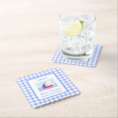 Dessous-de-verre En Papier Baby shower de vérification bleu bateau à voile Wa (En situation)