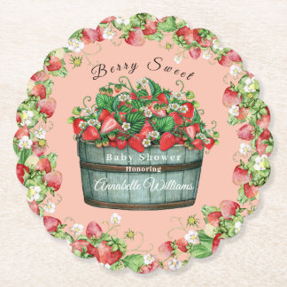 Dessous-de-verre En Papier baby shower doux baies baby shower invitation