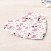 Dessous-de-verre En Papier Baby shower Flamant rose rose (Incliné)