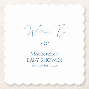 Dessous-de-verre En Papier Baby-Shower Minimaliste Élégant Moderne