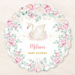 Dessous-de-verre En Papier Baby shower Princess Swan