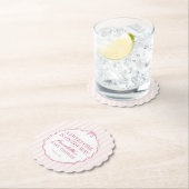 Dessous-de-verre En Papier Baby shower rose Coquette Bow Pastel (En situation)